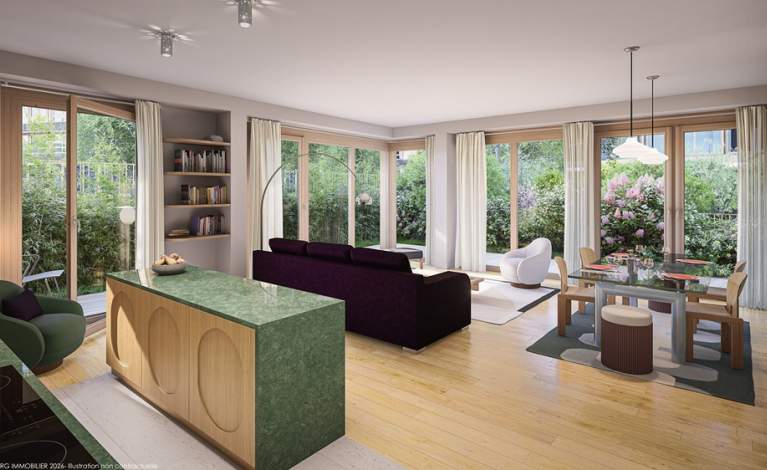 Terrasses en Seine - Vue Salon - A005 - Boulogne